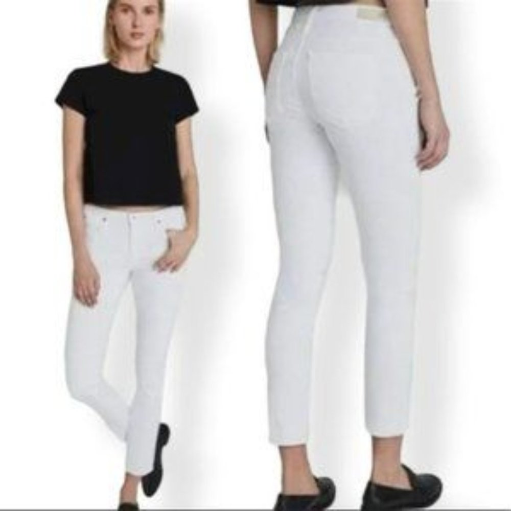 AG The Prima Ankle Cigarette Leg Jeans White Size 29